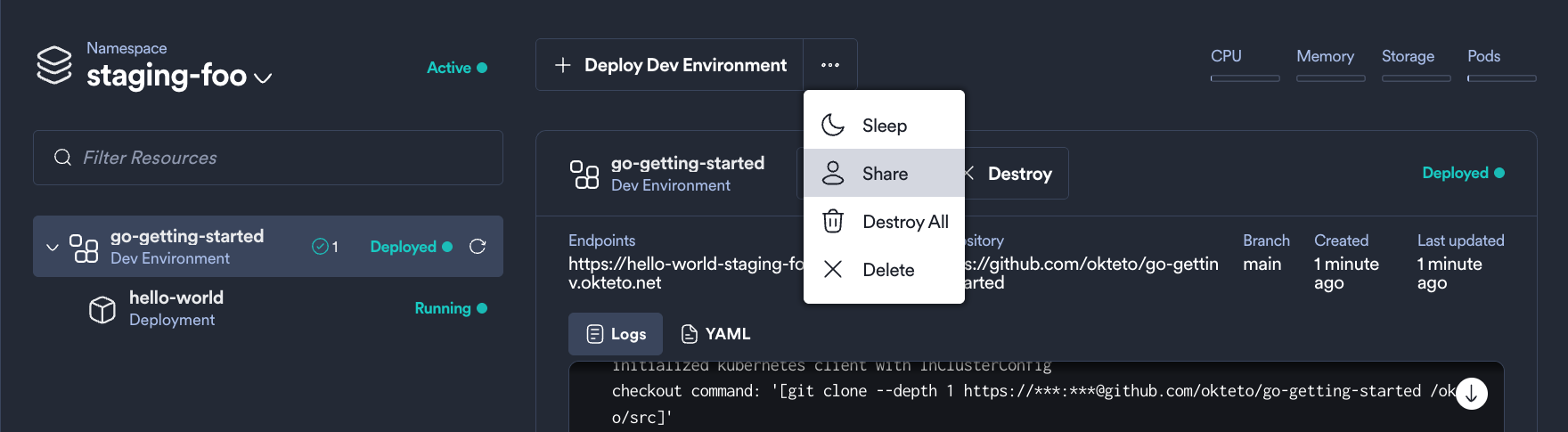 sharing a namespace with another user